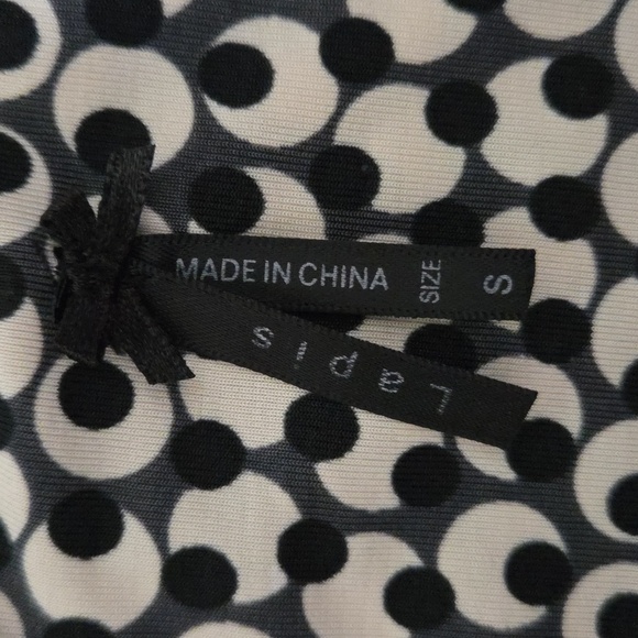 Lapis | Gray Black White Print Long Skirt with Matching Belt Size Small - Picture 3 of 5